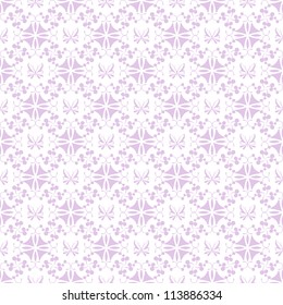 Fondo de patrón de floral y mariposa sin soldadura