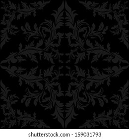 Seamless floral charcoal Pattern.