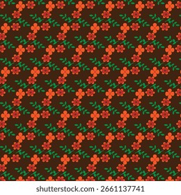 Diseño de patrones florales y de Navidades sin costuras con decoración de flores vintage, perfecto para la ilustración textil y de papel