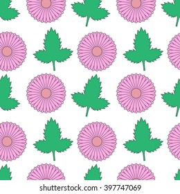 seamless floral chrysanthemum pattern vector