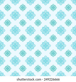 Seamless floral classic pattern in blue colors. Vector illustration