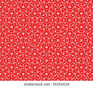 seamless floral color pattern. ethnic ornament. Flower style. Vector illustration. red color