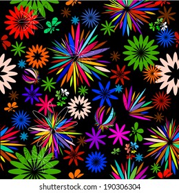Seamless floral colorful background. Vector 