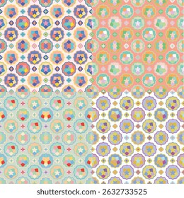Padrões florais e circulares coloridos perfeitos