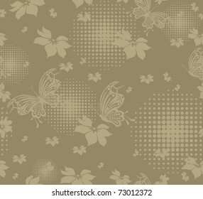 seamless floral creative decorative abstract background with butterfly