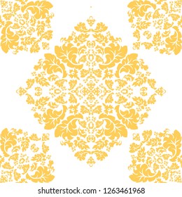 Seamless floral Damascus wallpaper pattern. Vector illustration.