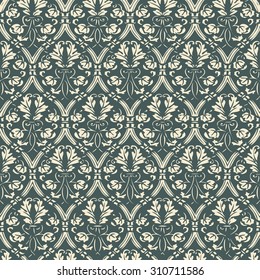 Seamless floral damask background vector