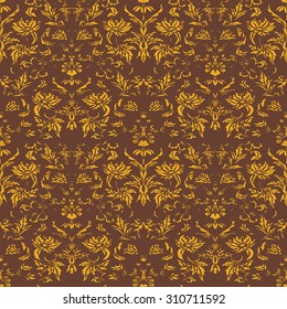 Seamless floral damask background vector
