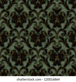 seamless floral damask pattern background