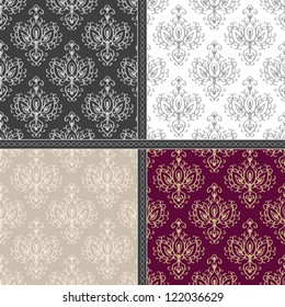Seamless floral damask pattern. Seamless pattern can be used for wallpaper, pattern fills, web page background,surface textures, wrapping paper. Floral textile background