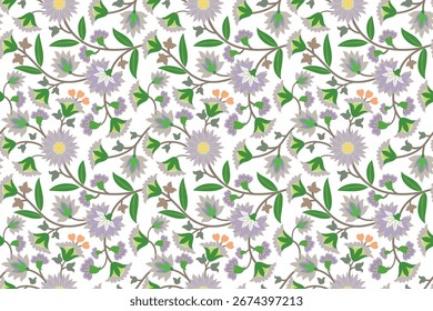 Motivo floral inconsútil del patrón del damasco conveniente para el Fondo de pantalla, la materia textil, el azulejo, la manta y el diseño aislado de la tela ilustración Vector Archivar archivo EPS.