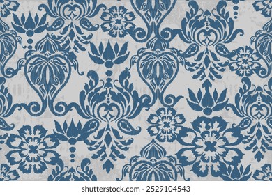 Nahtloses florales Damast-Muster Vintage-Hintergrund.Ethnische orientalische Muster traditionellen.Motive Ikat Stickerei Tapete.Textile rapport. abstraktes Design für Textur, Stoff, Kleidung, Verpackung