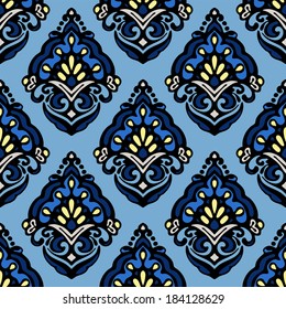 Seamless floral damask vector