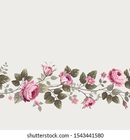 seamless floral decor. seamless rose border