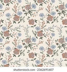 Seamless floral decorative ditsy pattern