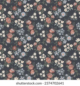 Seamless floral decorative ditsy pattern