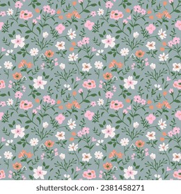 Seamless floral decorative ditsy vector pattern