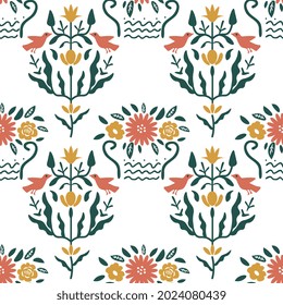 Seamless floral decorative vector pattern