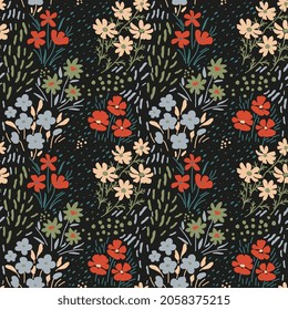 Seamless floral decorative vector pattern