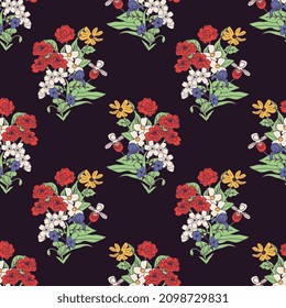 Patrón vectorial floral sin soldadura