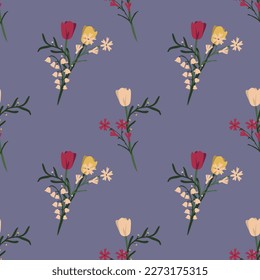 Seamless floral decorative vector pattern