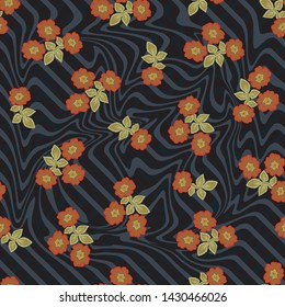 Seamless Floral Design With Abstract Background (Vector Pattern)