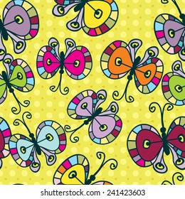 seamless with floral design and butterfly