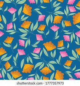 seamless floral design illustration beautiful colors use for summer winter textile design