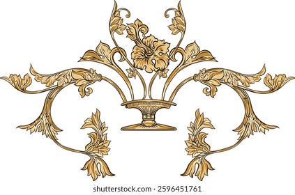 A seamless floral design inspired by Baroque and Victorian styles.