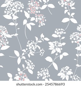 Seamless floral design on branches ready for textile design.