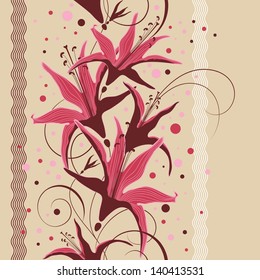 Seamless floral design, floral pattern, vector illustration