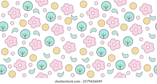 seamless floral design with soft color nuances suitable for printing needs on fabric