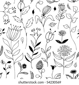 nahtloser floraler doodaler Hintergrund