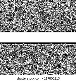 Seamless floral doodle border