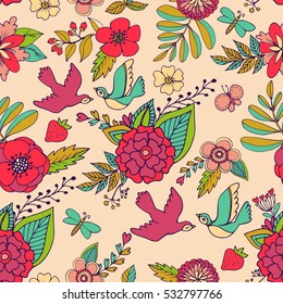 SEAMLESS floral doodle texture. Copy that square to the side and you'll get seamlessly tiling pattern which gives the resulting image the ability to be repeated or tiled without visible seams.
