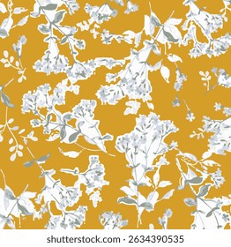 padrão de bordados florais sem costura. Projeto popular com flores, folhas, enfeites, e textura de um fio. ilustração vetorial