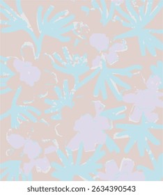 seamless floral embroidery pattern. Folk design with flowers, leaves, embellishments, and texture of a thread. vector illustration