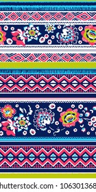 Seamless floral ethnic pattern. Can be used for textile, greeting card, coloring book, phone case print.
