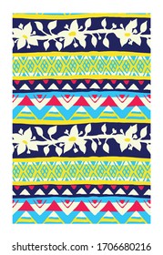 Seamless floral ethnic pattern. Can be used for textile, greeting card, coloring book, phone case print.