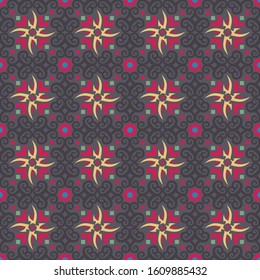 seamless floral ethnic pattern. fabric motif design. vector design inspiration. Creative textile for fashion or cloth. batik concept.