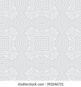 Seamless Floral Ethnic Pattern. Vintage Vector Ornament.  Celtic, Arabic Or Indian Motifs Background. Seamless Wallpaper For Fabric Or Wrapping Paper Design.