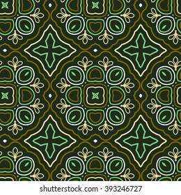 Seamless Floral Ethnic Pattern. Vintage Vector Ornament.  Celtic, Arabic Or Indian Motifs Background. Seamless Wallpaper For Fabric Or Wrapping Paper Design.