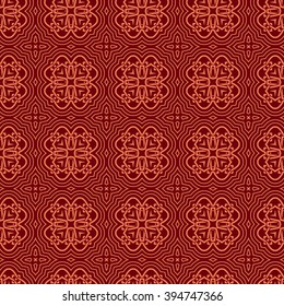 Seamless Floral Ethnic Pattern. Vintage Vector Ornament.  Celtic, Arabic Or Indian Motifs Background. Seamless Wallpaper For Fabric Or Wrapping Paper Design.