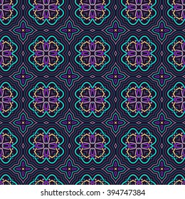 Seamless Floral Ethnic Pattern. Vintage Vector Ornament.  Celtic, Arabic Or Indian Motifs Background. Seamless Wallpaper For Fabric Or Wrapping Paper Design.