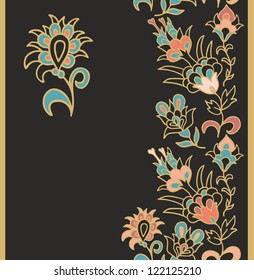 seamless floral exotic border decor