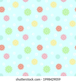 Seamless floral fabric pattern. Spring, summer design. Vector, illustration.