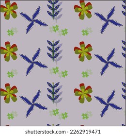 Seamless floral fabric pattern vector