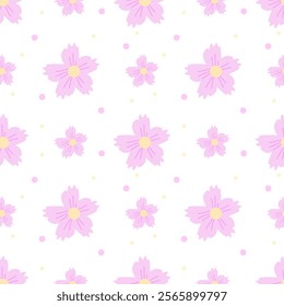 Seamless floral fabric with pink flowers, elegant design, perfect for fashion and interior projects.