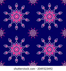 Plano De Fundo Perfeito De Padrões Florais E Fireworks.