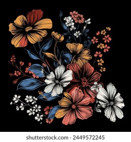 Seamless floral and flower illustrate pattern isolated.